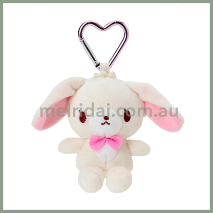 SANRIO | Sugarbunnies (Shirousa) Plush Mini Mascot Holder with Heart Carabiner Bag Charm 6×4×10cm