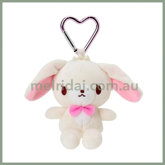 SANRIO | Sugarbunnies (Shirousa) Plush Mini Mascot Holder with Heart Carabiner Bag Charm 6×4×10cm
