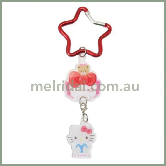 SANRIO | Swinging Acrylic Keychain with Star Carabiner 41×47×3mm (Hello Kitty)