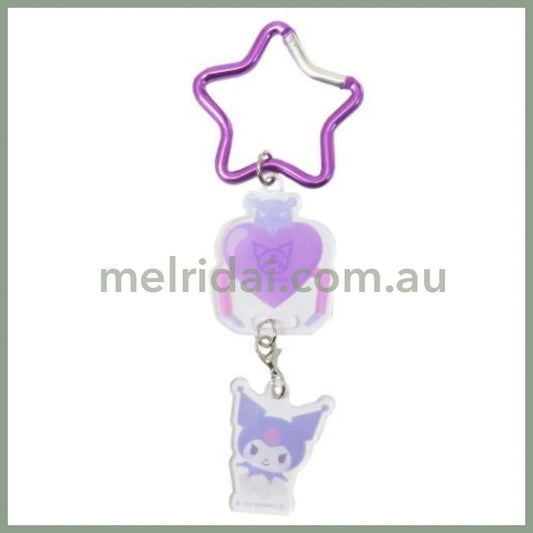 SANRIO | Swinging Acrylic Keychain with Star Carabiner 41×47×3mm (Kuromi)