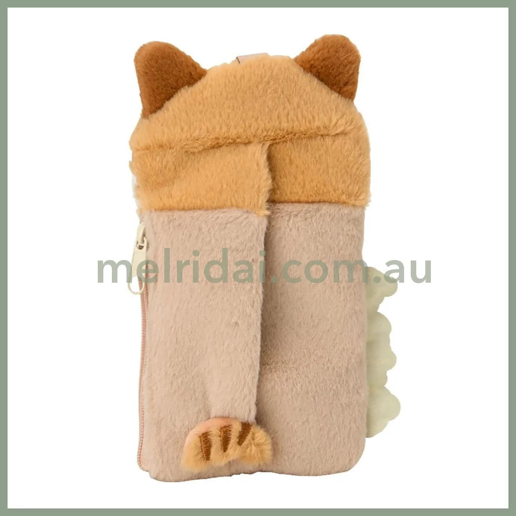 SANRIO | Tabby Cat Fluffy Card Holder & Tissue Pouch Keychain 9.2×6.6cm (Always Together My Pet)
