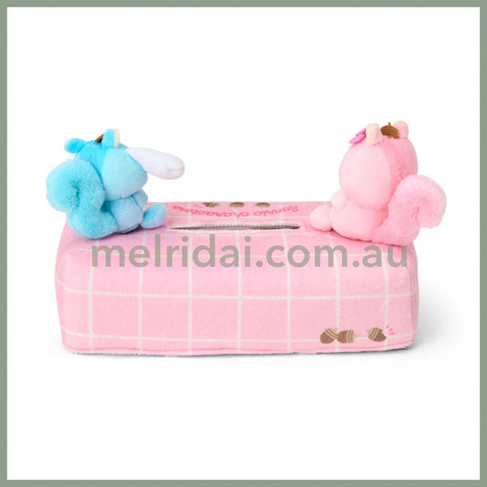SANRIO | Tissue Box Cover Plush 245×125×170mm (Fluffy Squirrel)