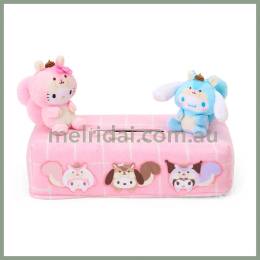 SANRIO | Tissue Box Cover Plush 245×125×170mm (Fluffy Squirrel)