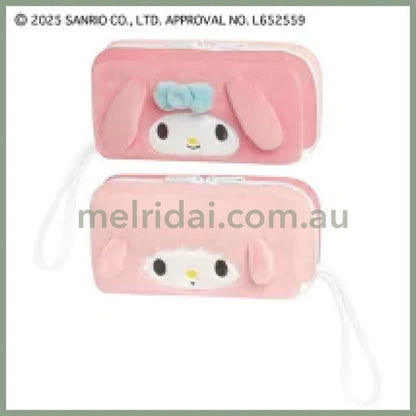 SANRIO | Twin Fluffy Plush Pen Case 19×10×5cm (My Melody & My Sweet Piano)