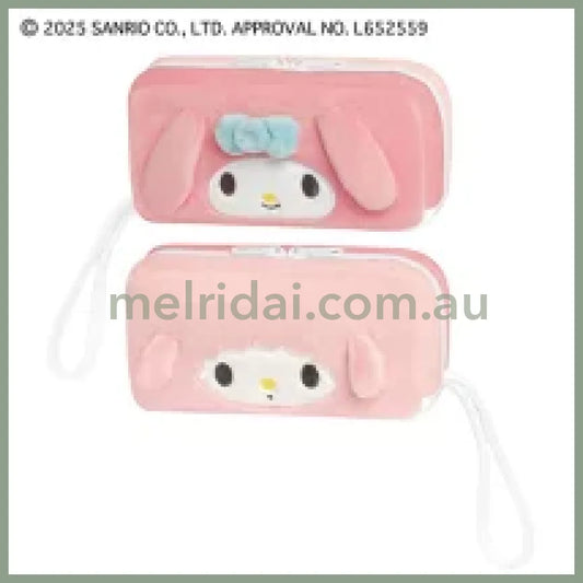 SANRIO | Twin Fluffy Plush Pen Case 19×10×5cm (My Melody & My Sweet Piano)