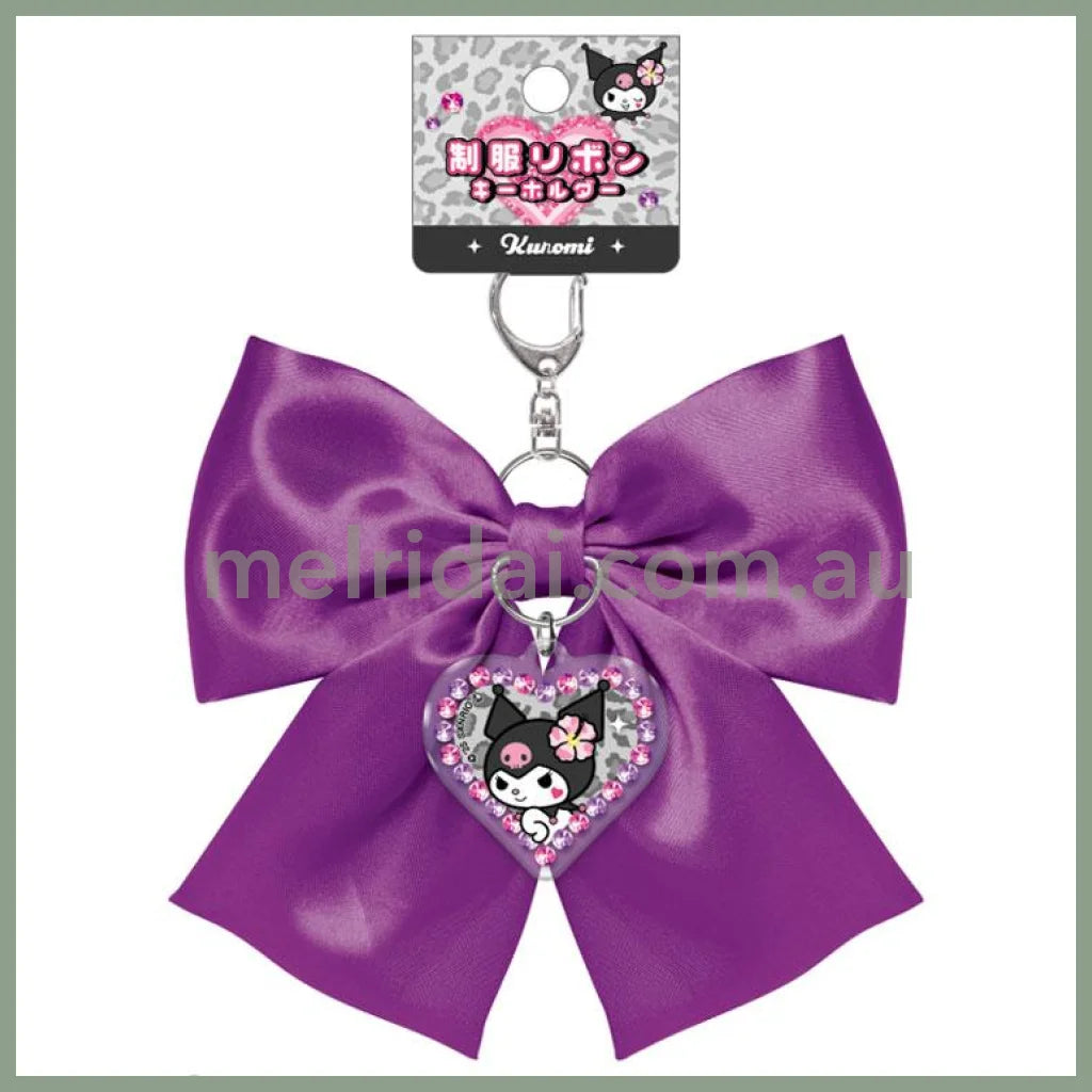 SANRIO | Uniform Ribbon Keychain H140×W110×D4mm (Kuromi)