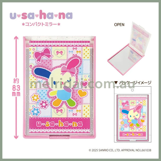 SANRIO | Usahana Compact Mirror 83x57x7mm (Pink)