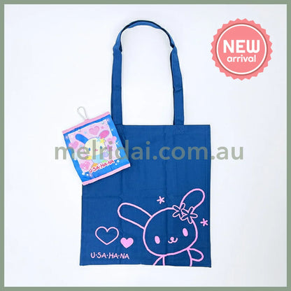 SANRIO | Usahana Foldable Tote Bag With Pouch Carabiner (Heart pounding Memories Heisei Retro)
