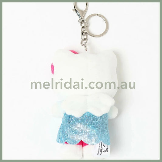 SANRIO x 10C REPIPI | Hello Kitty Mascot Fur Keychain Mascot Holder Bag Charm 100 x 55mm (Blue)