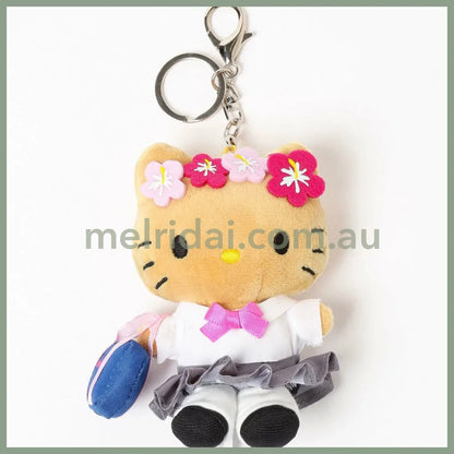 SANRIO x 10C REPIPI | Hello Kitty Mascot Fur Keychain Mascot Holder Bag Charm 100 x 55mm (Heisei Tanned)
