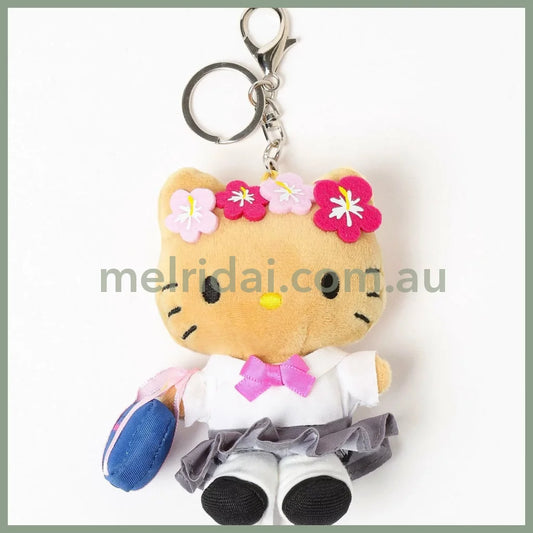 SANRIO x 10C REPIPI | Hello Kitty Mascot Fur Keychain Mascot Holder Bag Charm 100 x 55mm (Heisei Tanned)