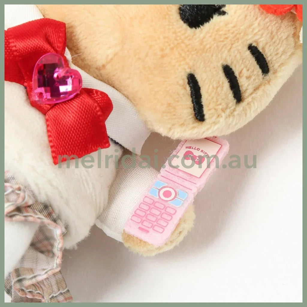 SANRIO x 10C REPIPI | Hello Kitty Mascot Fur Keychain Mascot Holder Bag Charm 100 x 55mm (Swimsuit Black)