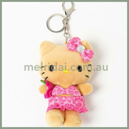 SANRIO x 10C REPIPI | Hello Kitty Mascot Fur Keychain Mascot Holder Bag Charm 100 x 55mm (Swimsuit Tanned)