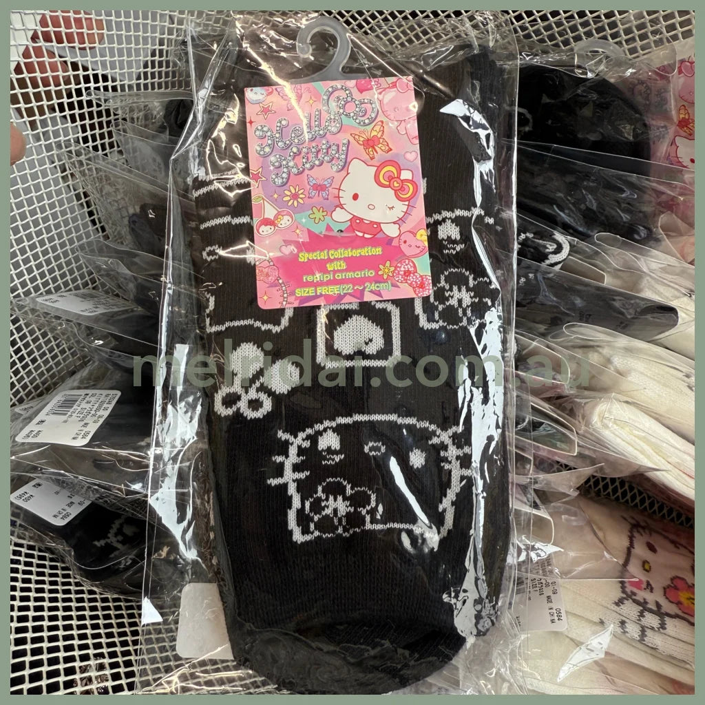 SANRIO x 10C REPIPI | Hello Kitty Socks Free Size 22-24cm (Black)