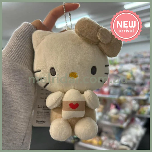 SANRIO x Avail | Hello Kitty 50th Anniversary Mascot Holder Plush Keychain 14 x 12cm (Beige Milk)
