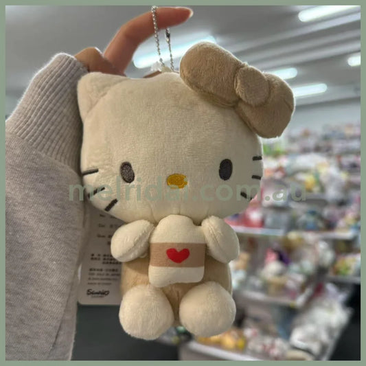 SANRIO x Avail | Hello Kitty 50th Anniversary Mascot Holder Plush Keychain 14 x 12cm (Beige Milk)