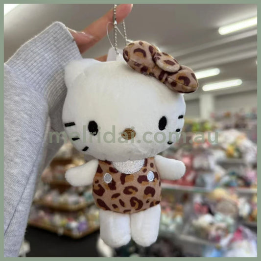 SANRIO x Avail | Hello Kitty 50th Anniversary Mascot Holder Plush Keychain 14 x 12cm (Leopard - Brown)
