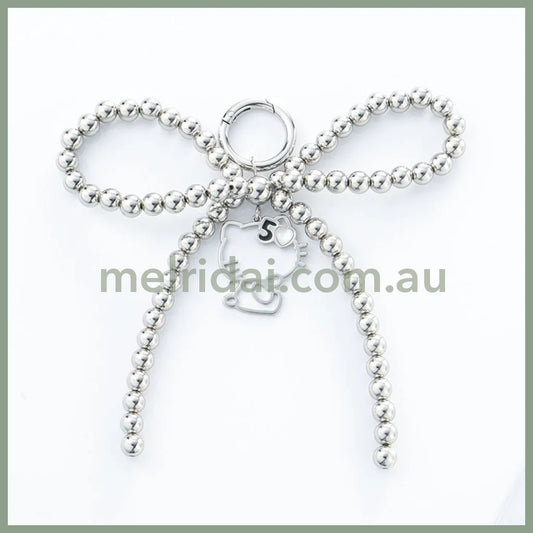 Sanrio X Avail | Hello Kitty Bow Tie Keychain/Keyring (Silver)