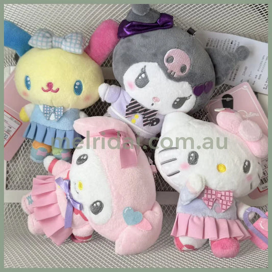 SANRIO x Avail | Hello Kitty Mascot Holder Plush Keychain Bag Charm 50×75×138mm (High School Series Heisei)