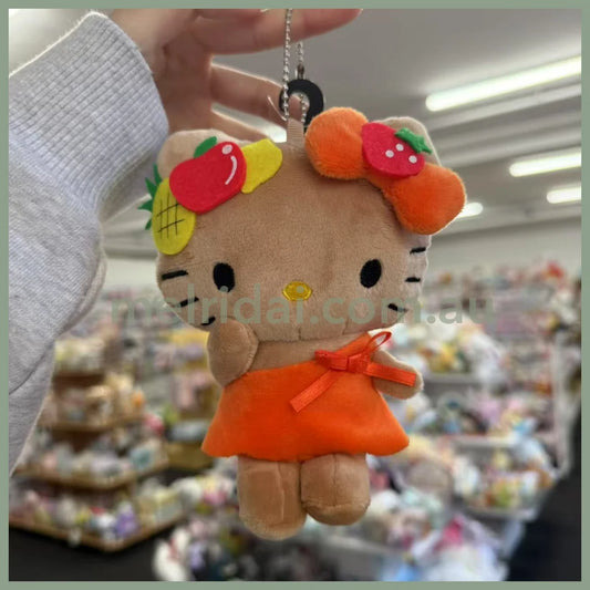 SANRIO x Avail | Tan Hello Kitty 50th Anniversary Mascot Holder Plush Keychain (Fruit)