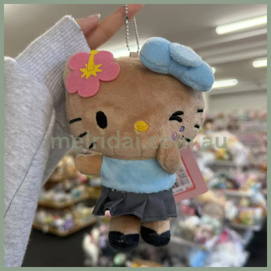 SANRIO x Avail | Tan Hello Kitty 50th Anniversary Mascot Holder Plush Keychain (Heisei Gal)