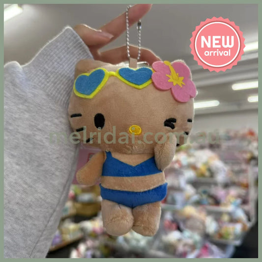 SANRIO x Avail | Tan Hello Kitty 50th Anniversary Mascot Holder Plush Keychain (Swimsuit)