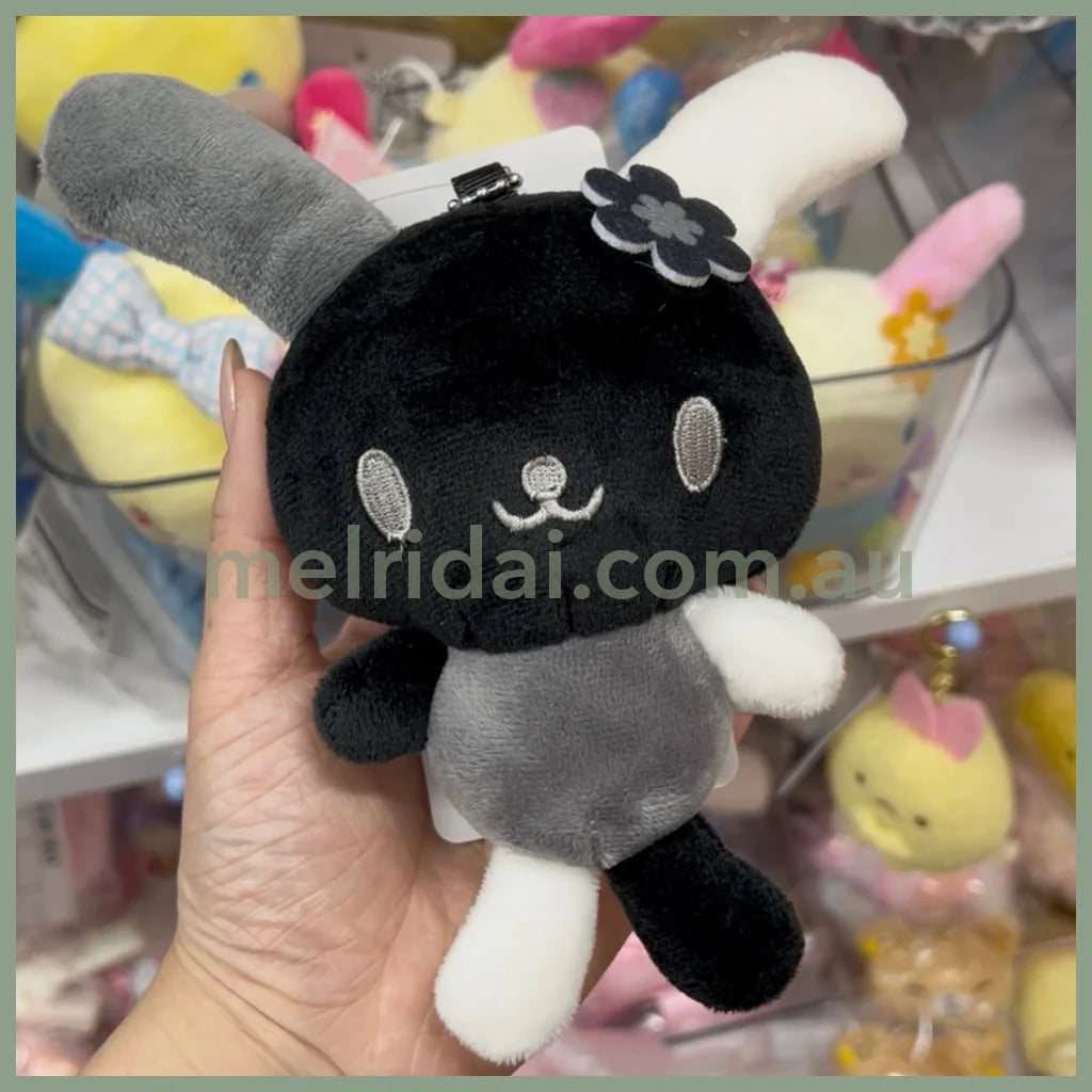 SANRIO x Avail | Usahana Mascot Holder Plush Keychain Bag Charm 50×75×138mm (Black & White)