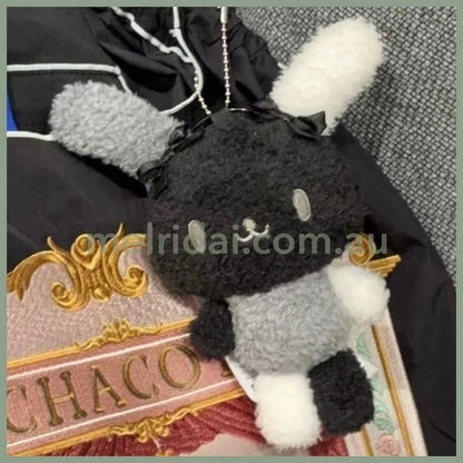SANRIO x Avail | Usahana Mascot Holder Plush Keychain Bag Charm 50×75×138mm (Fluffy Black & White)