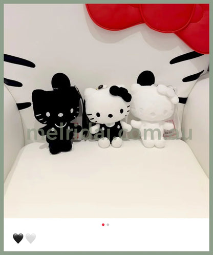 【Limit One/Customer】Sanrio X Avail | White&Black Hello Kitty Mascot Holder Plush Keychain