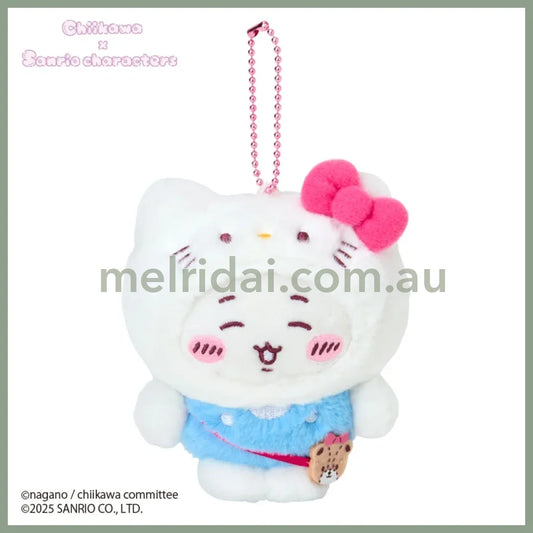 SANRIO x CHIIKAWA | Hello Kitty Chiikawa Mascot Holder Bag Charm Plush Keychain 10×6×12.5cm
