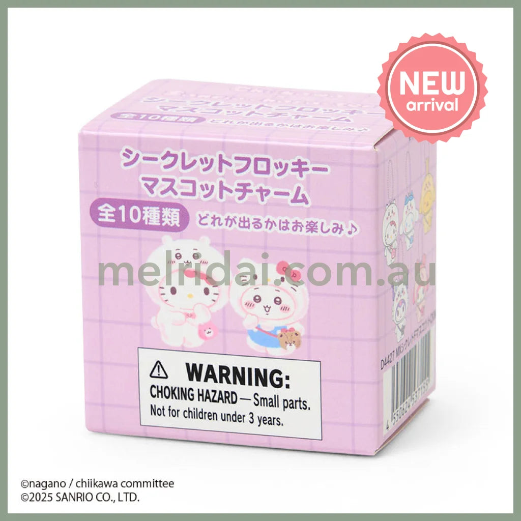 SANRIO x CHIIKAWA | Secret Flocked Mascot Charm Blind Box 50×37×53mm