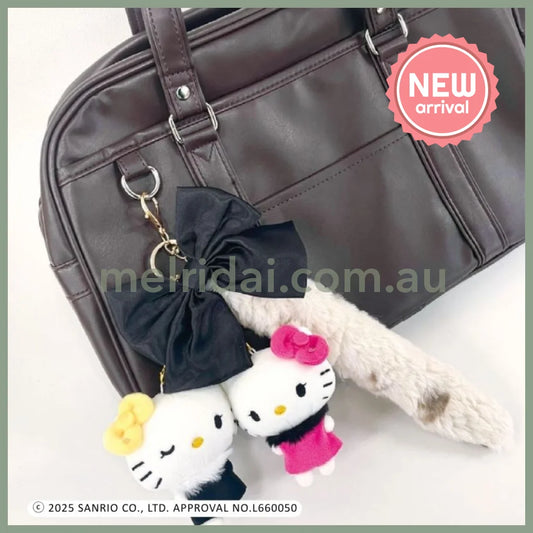 SANRIO x CRUX | Hello Kitty & Hello Mimmy Nico Magnetic Plush Keychain Set 170 x 130 x 55mm (Gal Kitty Y2K)