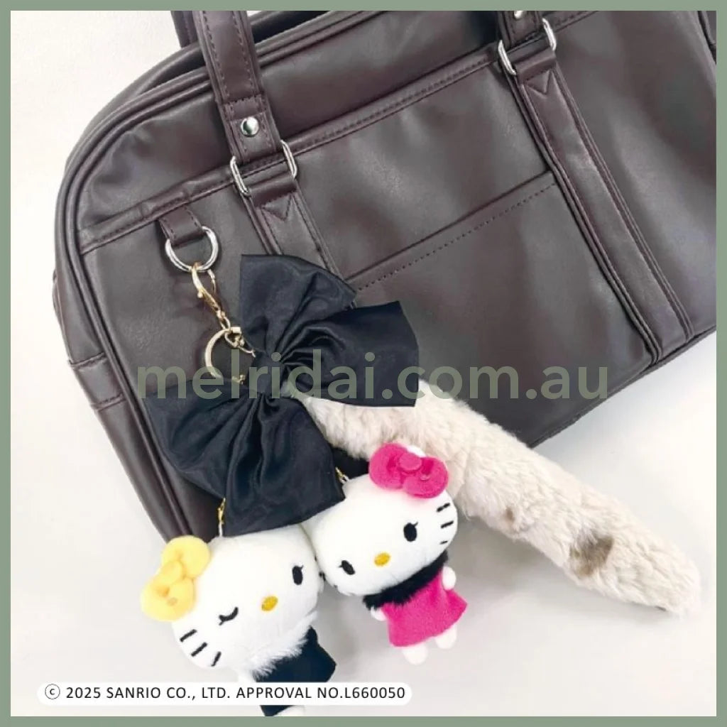 SANRIO x CRUX | Hello Kitty & Hello Mimmy Nico Magnetic Plush Keychain Set 170 x 130 x 55mm (Gal Kitty Y2K)