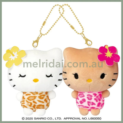 SANRIO x CRUX | Hello Kitty Tanned & Hello Mimmy Leopard Print Nico Magnetic Plush Keychain Set 170 x 130 x 55mm (Gal