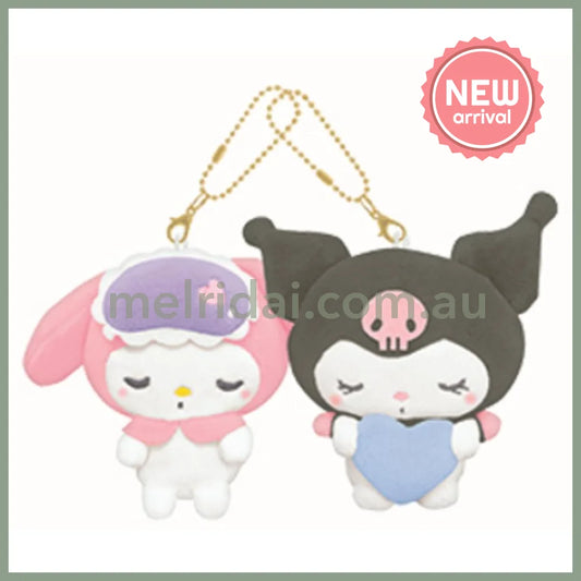 SANRIO x Crux | Kuromi & My Melody Magnetic Plush Keychain Bag Charm Mascot 160×160×70mm (Munyatto)