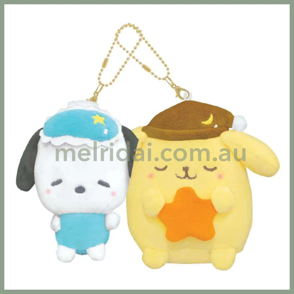 SANRIO x Crux | Pochacco & Pom Pom Purin Magnetic Plush Keychain Bag Charm Mascot 160×160×70mm (Munyatto)