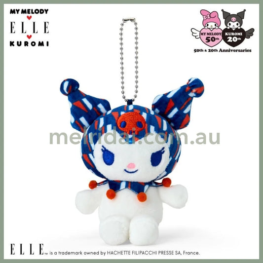 SANRIO x Elle | Kuromi Mascot Holder Bag Charm Plush Keychain 103×60×105mm