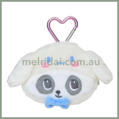 SANRIO x Marimo Craft Panshell | Cinnamoroll Face Mini Pouch with Carabiner 90x80x25mm