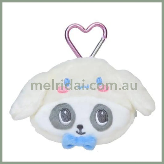 SANRIO x Marimo Craft Panshell | Cinnamoroll Face Mini Pouch with Carabiner 90x80x25mm