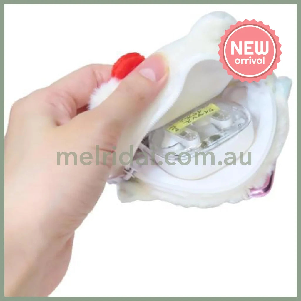 SANRIO x Marimo Craft Panshell | Cinnamoroll Face Mini Pouch with Carabiner 90x80x25mm