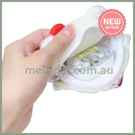 SANRIO x Marimo Craft Panshell | Cinnamoroll Face Mini Pouch with Carabiner 90x80x25mm