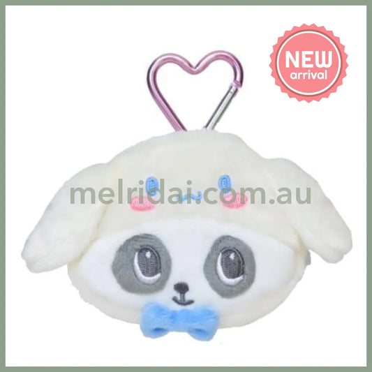 SANRIO x Marimo Craft Panshell | Cinnamoroll Face Mini Pouch with Carabiner 90x80x25mm