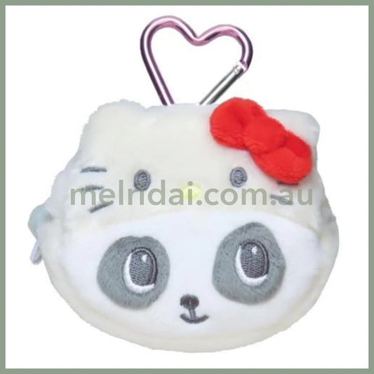 SANRIO x Marimo Craft Panshell | Hello Kitty Face Mini Pouch with Carabiner 90x80x25mm