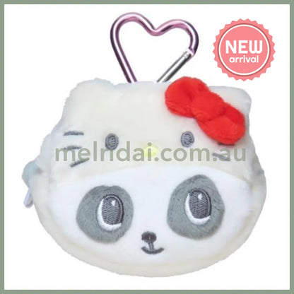 SANRIO x Marimo Craft Panshell | Hello Kitty Face Mini Pouch with Carabiner 90x80x25mm
