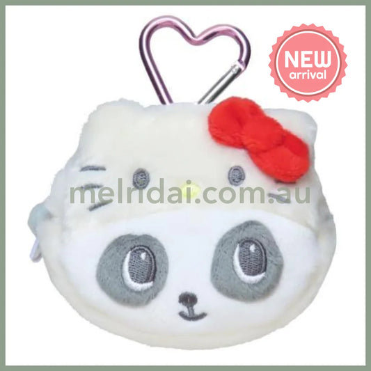 SANRIO x Marimo Craft Panshell | Hello Kitty Face Mini Pouch with Carabiner 90x80x25mm