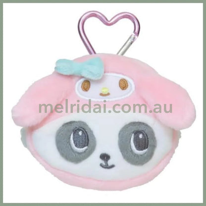 SANRIO x Marimo Craft Panshell | My Melody Face Mini Pouch with Carabiner 90x80x25mm