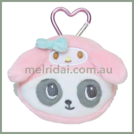 SANRIO x Marimo Craft Panshell | My Melody Face Mini Pouch with Carabiner 90x80x25mm