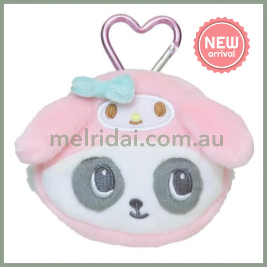 SANRIO x Marimo Craft Panshell | My Melody Face Mini Pouch with Carabiner 90x80x25mm