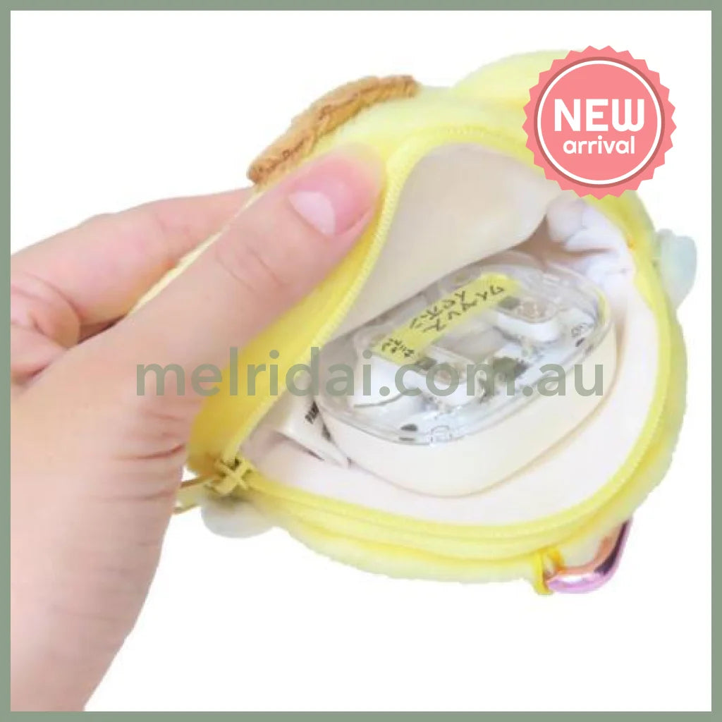 SANRIO x Marimo Craft Panshell | Pom Pom Purin Face Mini Pouch with Carabiner 90x80x25mm