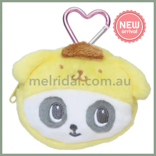 SANRIO x Marimo Craft Panshell | Pom Pom Purin Face Mini Pouch with Carabiner 90x80x25mm